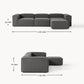 Sofa Marbella Gray  + Puff