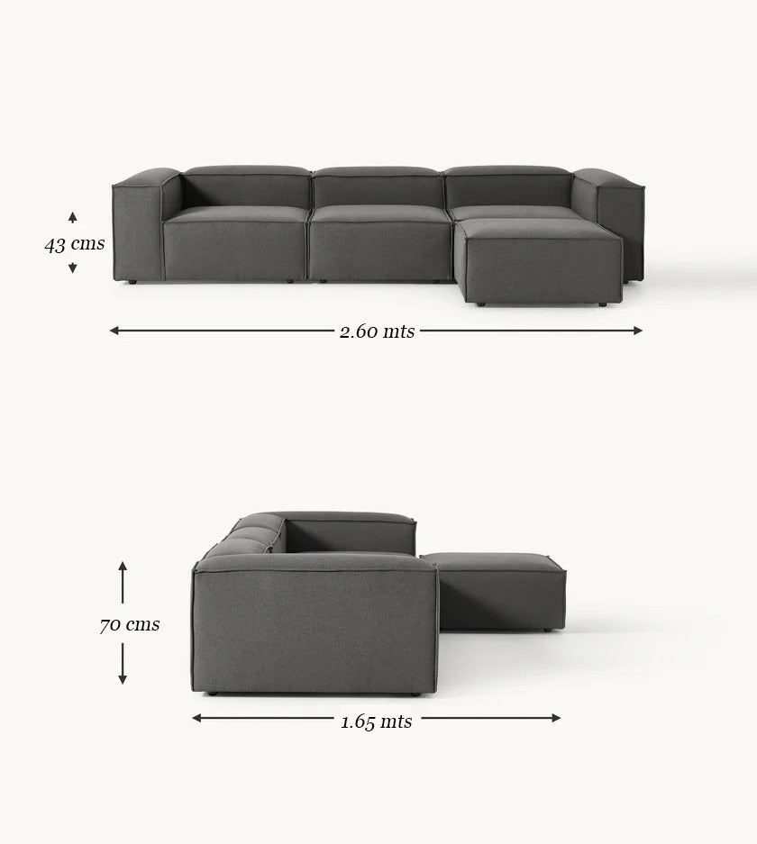 Sofa Marbella Gray  + Puff