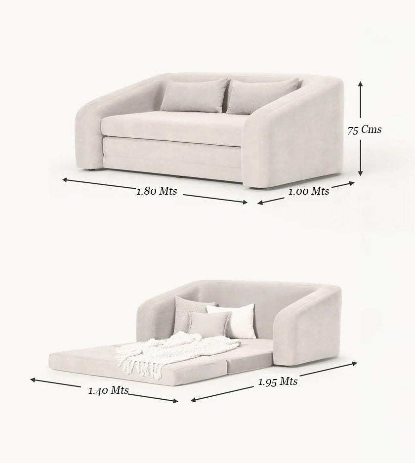 Sofa cama Teddy Gris Perla - Nuez